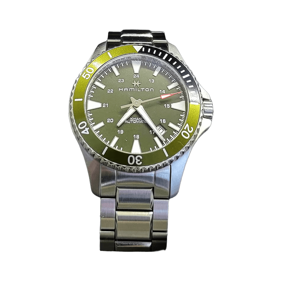 Hamilton Khaki Navy Scuba Auto, vihreä kellotaulu ja sukelluskehä