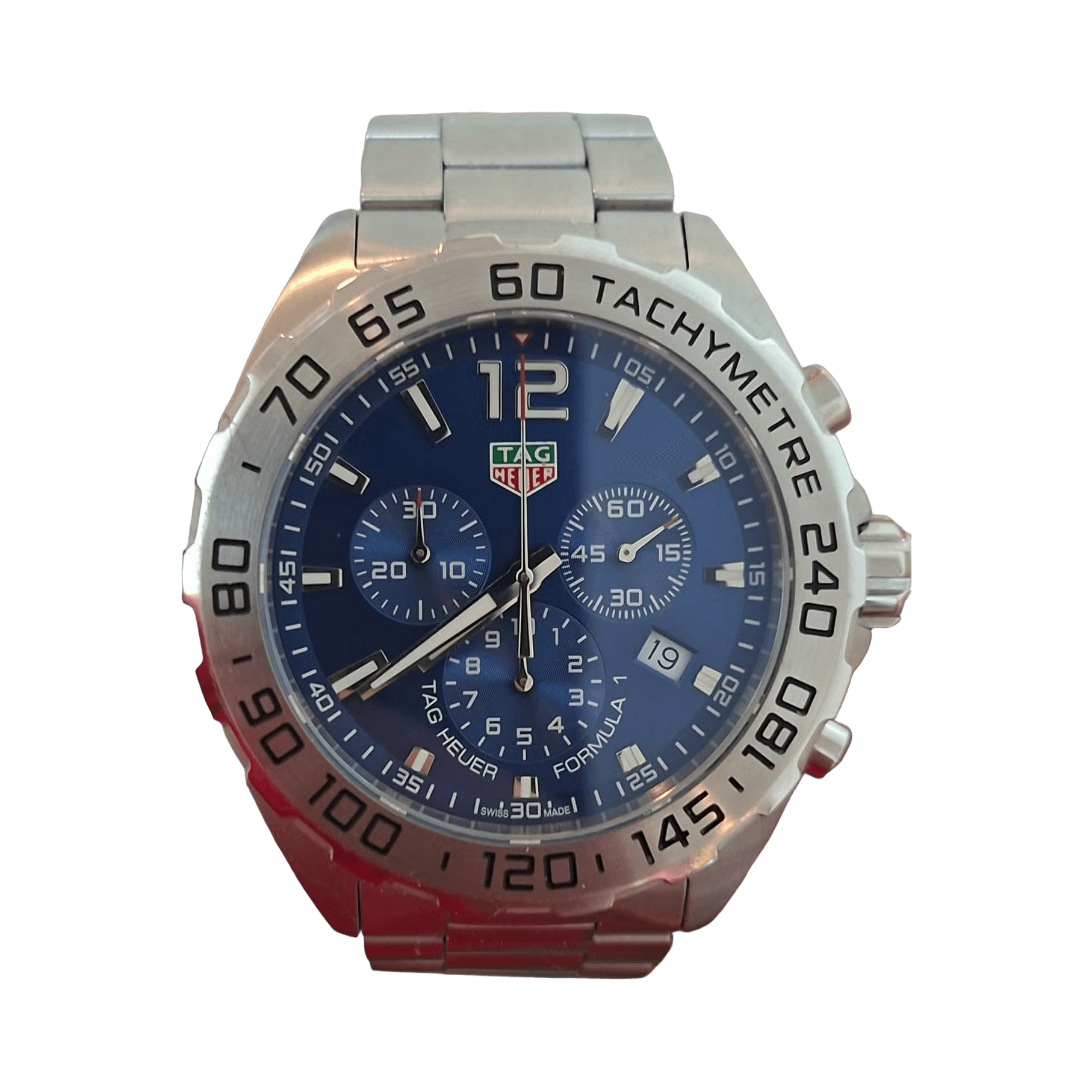 TAG Heuer Formula 1 Chronograph, sininen kellotaulu ja takymetrikehä